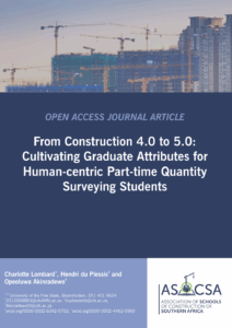 ASOCSA 2025 Papers | From Construction 4.0 to 5.0: Cultivating Graduate Attributes for Human-centric Part-time Quantity Surveying Students
